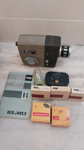 Antiga filmadora Elmo 8-S Zoom Auto-Eye - fabricação japonesa - não testada