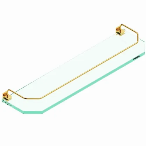 Porta Shampoo Blinglass Reto Vidro Incolor Dourado