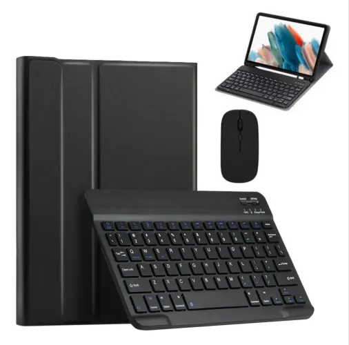 Capa Teclado E Mouse Bluetooth + Para iPad cor preta
