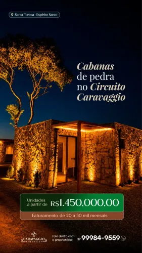 VIVA O PRIVILÉGIO DE TER UMA CABANA EXCLUSIVA NO CIRCUITO CARAVAGGIO.