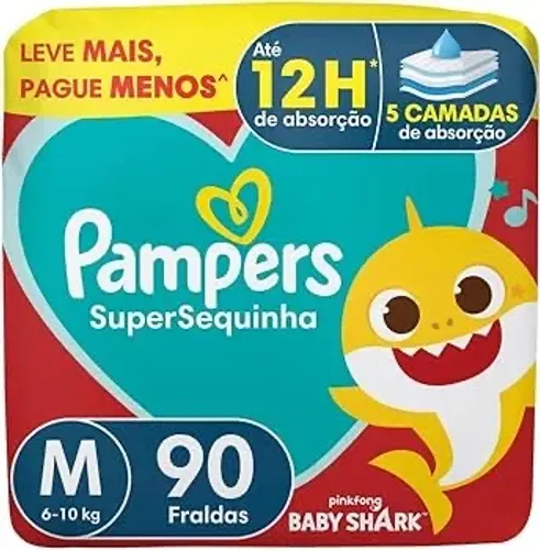Fralda Pampers M 90 unidades
