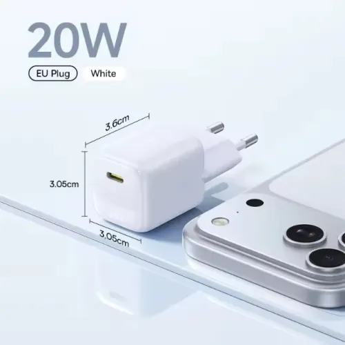 Carregador Baseus 20W PD USB-C Turbo - iPhone e Android - Novo