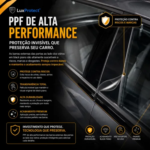 PPF Black Piano Premium | Proteção Total para as Colunas das Portas