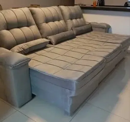Promoção sofá retrátil e reclinável LARGURA 2.90 FRETE GRÁTIS