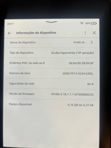 Kindle Paperwhite a prova da água 10 geração