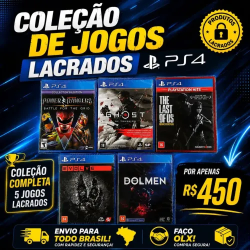 Coleção de 5 Jogos Lacrados PS4