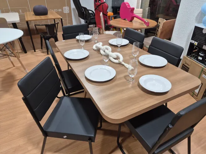 Mesa carraro 6 cadeiras 
