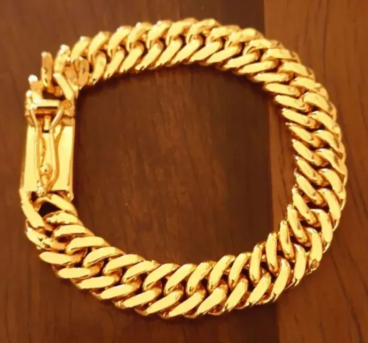 Lindíssima pulseira 13mm banhada a ouro 18k nova