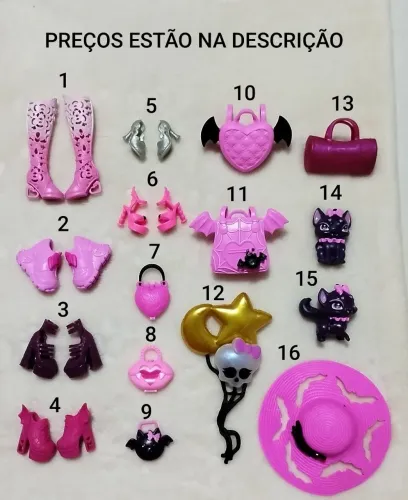 Acessórios variados Draculaura G3 Monster High ( LEIA A DESCRIÇÃO)<br>