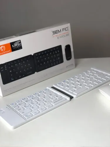 Kit Teclado Dobrável + Mouse Sem Fio - Hmaston