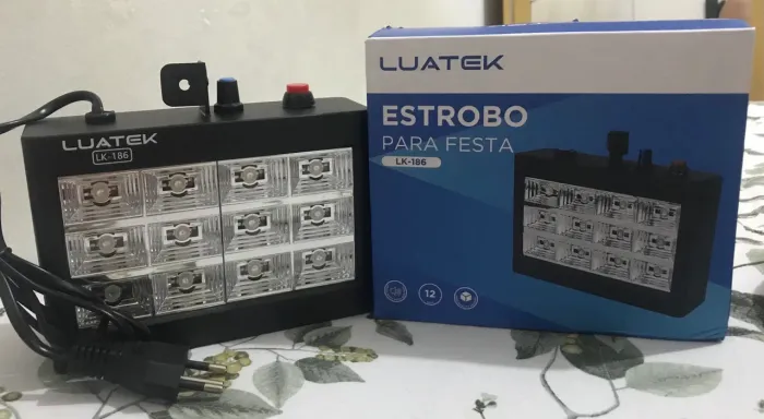 Strobo Rgb Flash Projetor Luz Festa Balada Na Tomada Bivolt
