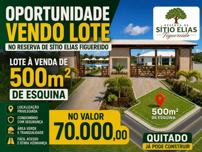 Lote à venda no RESERVA DE SÍTIO ELIAS FIGUETEDO, SANTO ANTÔNIO DOS PRAZERES, Feira de San