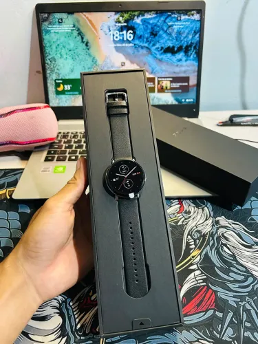 Smartwatch Zepp E Circle 42mm AMOLED Preto Bluetooth Android iOS A1936