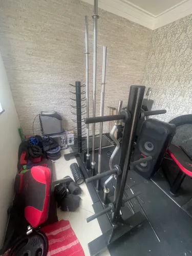 Barras para treino de academia e suporte 3 em 1 (anilhas, halteres e anilhas)