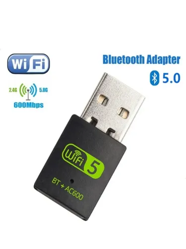 Antena USB WiFi + Bluetooth 5.0 Dual-Band 5G/2.4G 600 mb/s