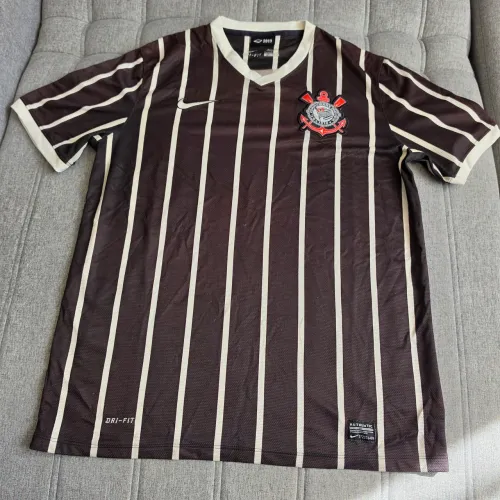 Camisa Corinthians Nike 2013 Away 2 Torcedor Preta Listrada Tamanho G Usada Original