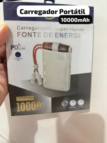Carregador Portátil 10.000mAh Carga Rápida PD 22.5W