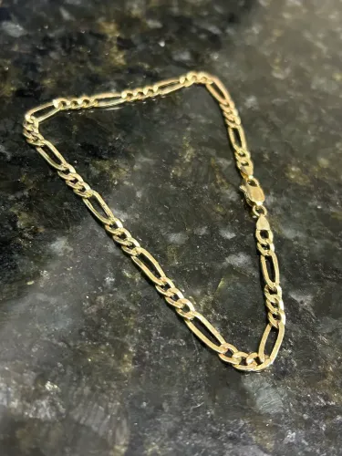 Pulseira modelo 3x1 toda em ouro 18k 