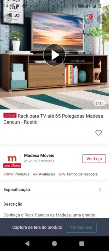 Vendo um Rack pra TV de 65 polegadas valor 200 reais o Rack tá zero já tá montado