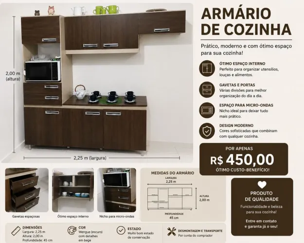Armário de cozinha 4 peças