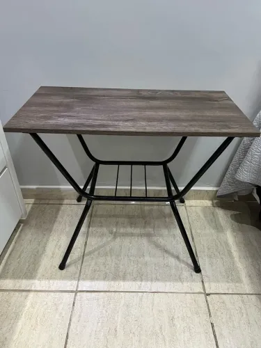 Mesa de Ferro com Madeira - Vintage