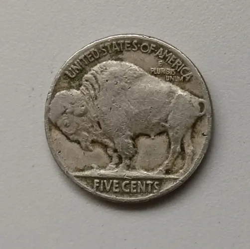 Moeda antiga Buffalo Nickel EUA (1934)