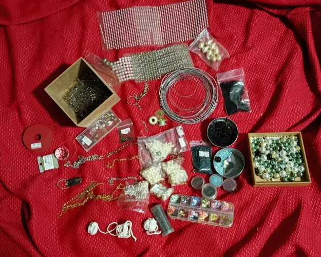 Jogo de materiais de artesanato em caixa Kit