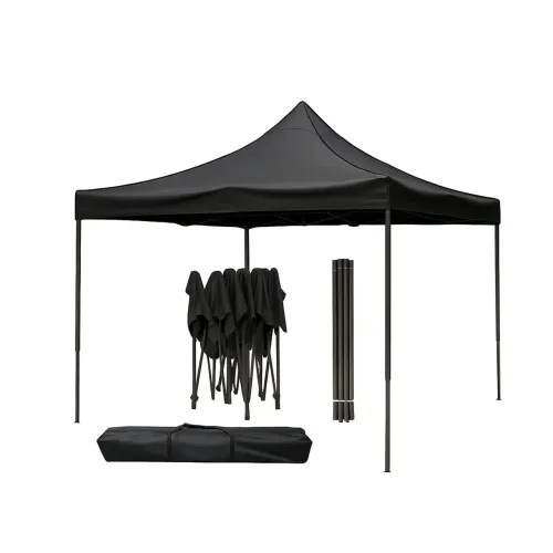 Tenda Praia 3x3 Gazebo Cobertura Teto Abrigo Estrutura Aço Cor Preto