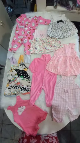 Lote menina bebê 57 peças veste 2 meses a 6 meses