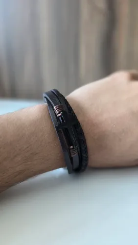 Pulseiras Masculinas Premium (Couro e Pedras verdadeiros)<br>