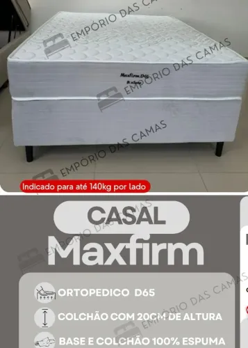 Cama casal d65 ortopédica Base e colchão bonsono pronta entrega 100% espuma consulte