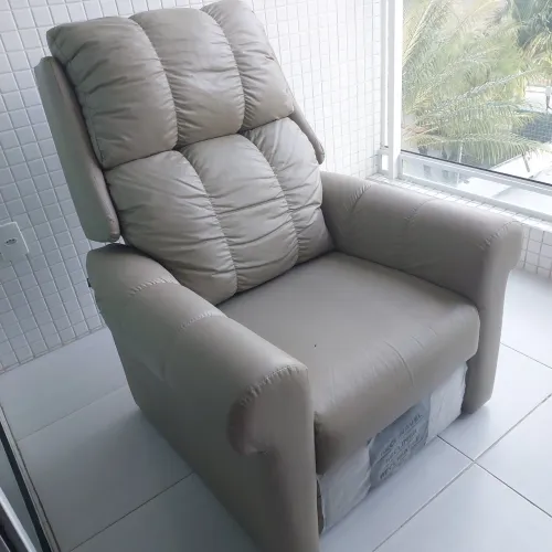 Cadeira do papai reclináveis em courino