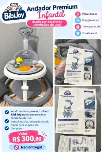 Vendo Andador Infantil Premium Baby Joy - Usado em Excelente Estado