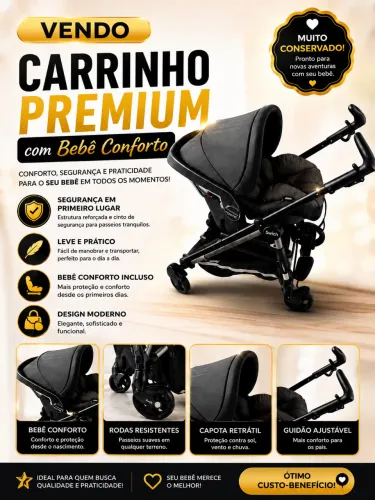 Carrinho com Bebê Conforto Premium