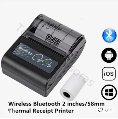 Impressora térmica Bluetooth 