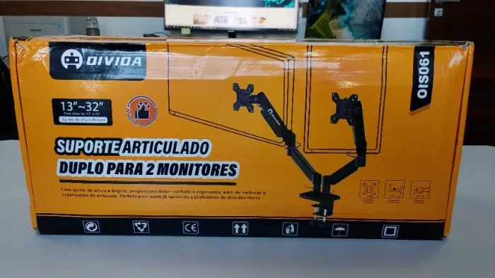 Suporte articulado para 2 monitores até 32"