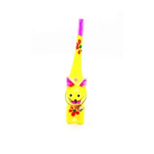 Gato amarelo de madeira (importado de Espanha) ? gatinho p/ enfeite de decoração