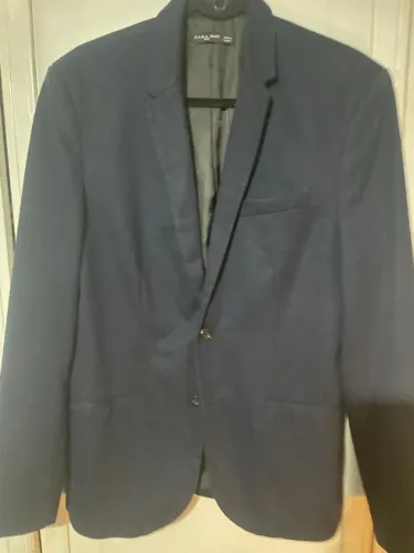Blazer Zara Azul Marinho Slim Fit 40/50