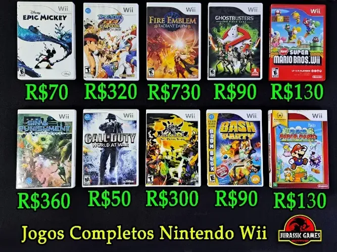 Jogos Originais Nintendo Wii americanos. Okami, No More Heroes, Tenchu, New Mario Bros