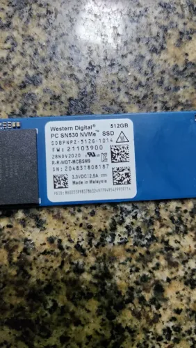 SSD (alto desempenho) M.2 NVMe 512Gb Western Digital (Garantia de 3 meses)