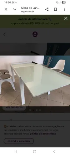 Mesa de vidro quadrada expansível 