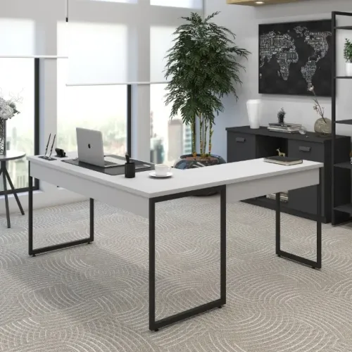 MESA EM L 1500mm + 900mm - COR BRANCO