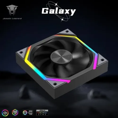 Kit 4 Coolers Fan Jungle Loepard Galaxy Prism XH 120mm Argb (REVERSE) Preta