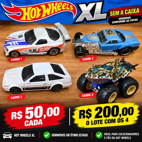 ? Hot Wheels XL - Carrinhos Grandes | R$ 50 cada ou R$ 200 o lote