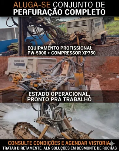 Conjunto Perfuração PW-5000 Hidro 2008 + Compressor Ingersoll Rand XP750