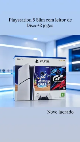 PS 5 Slim Novo lacrado com leitor de Disco+2 jogos