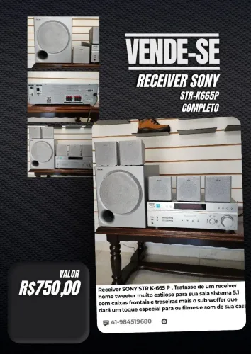 Receiver Sony STR K665P home tweeter