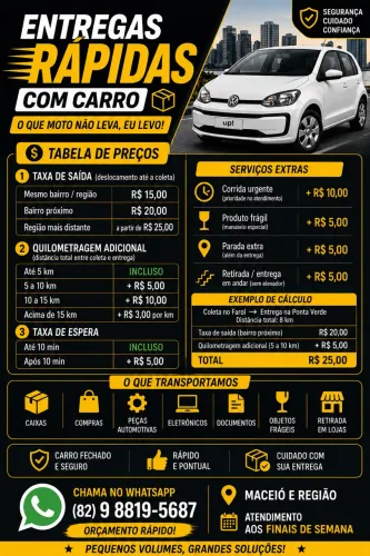 ENTREGAS RÁPIDAS COM CARRO | MACEIÓ E REGIÃO