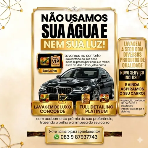 Lavamos o seu carro no conforto da sua casa 