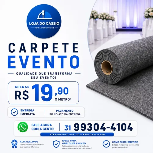 Carpete Eventos Cor Grafite em BH 